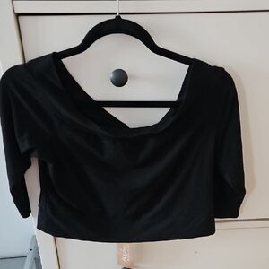 NWT - Melow Black Crop Top - Made In Canada